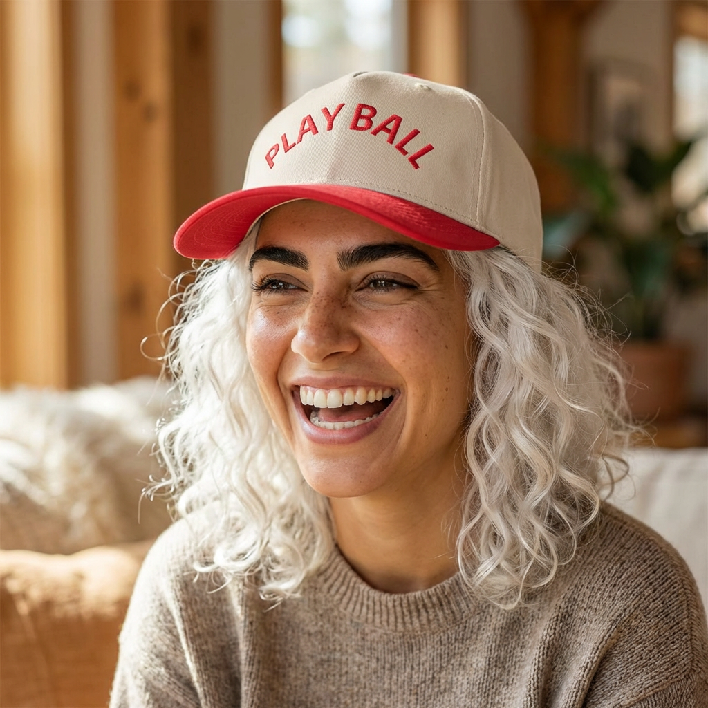 Embroidered "PLAY BALL"Trucker Hat