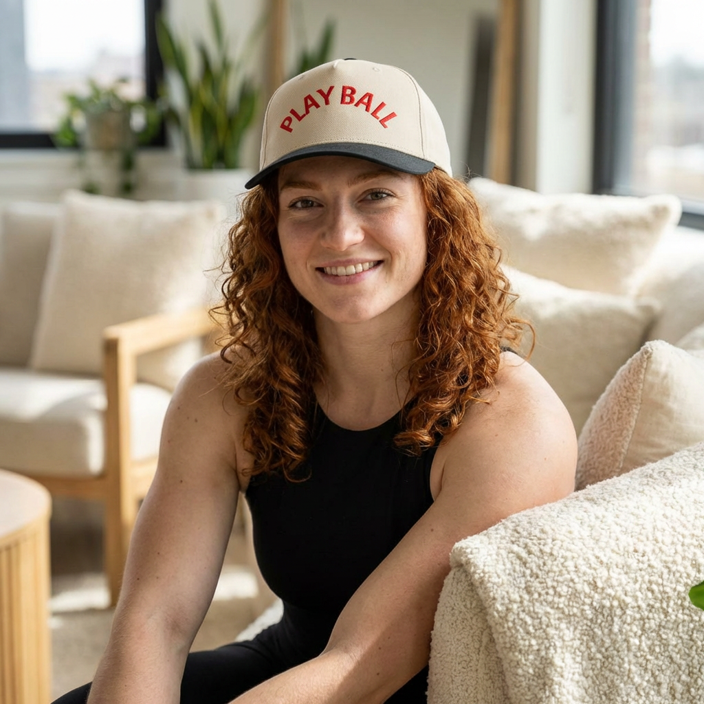 Embroidered "PLAY BALL"Trucker Hat