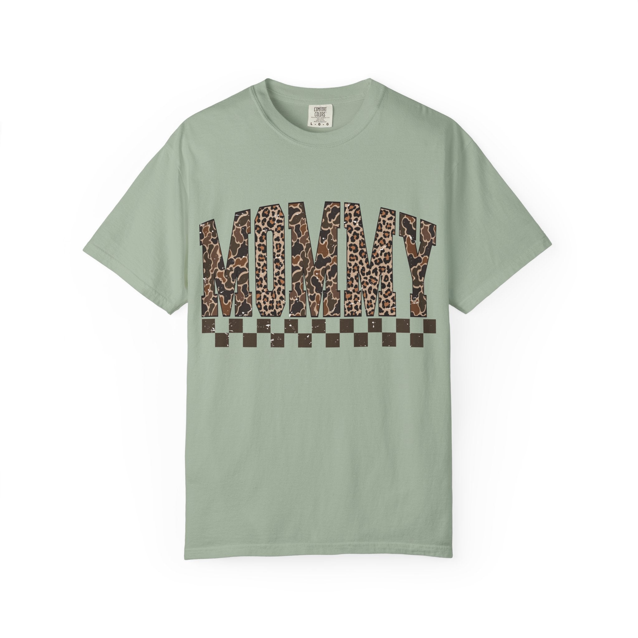 Mommy  Leopard-Checkered Print T-Shirt