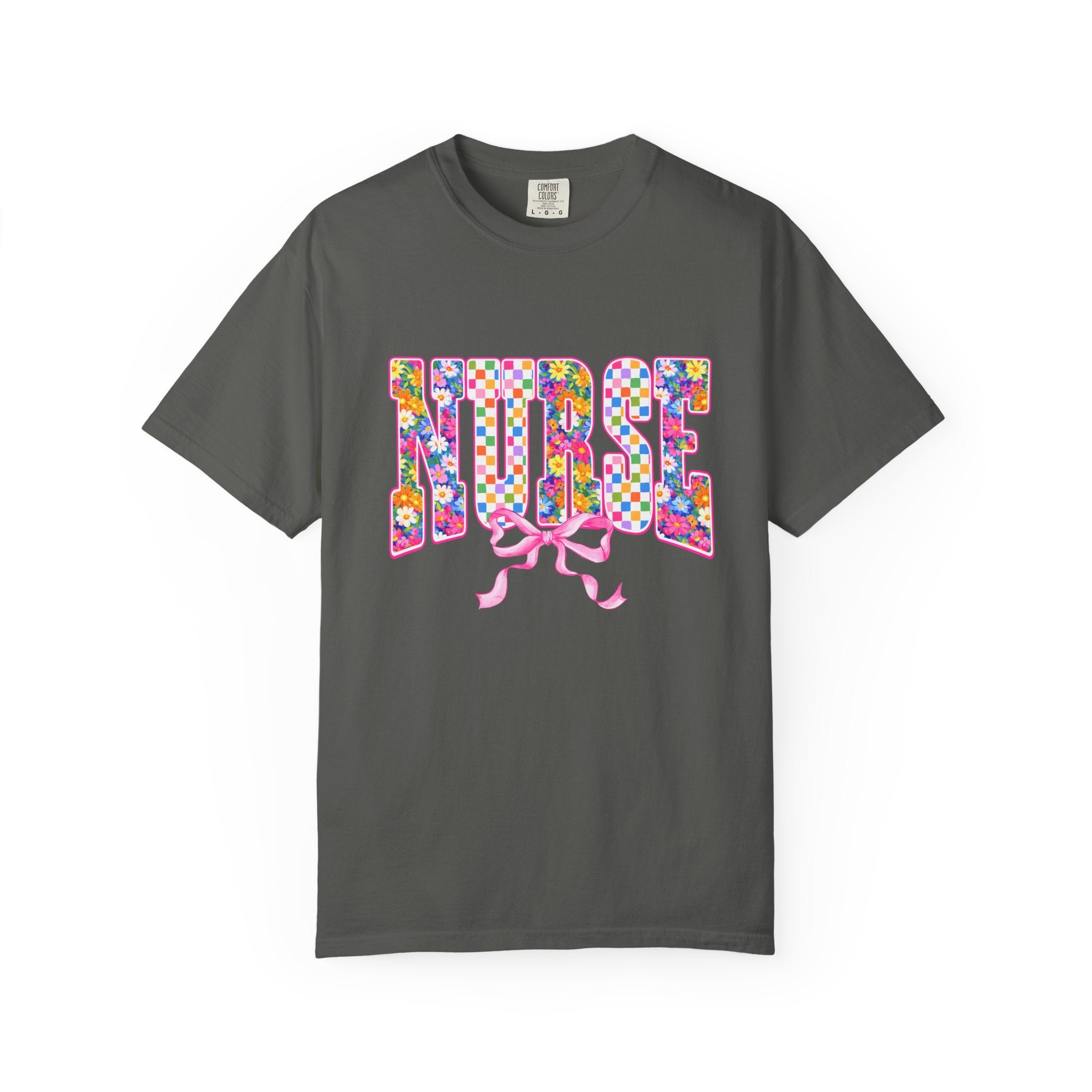 "NURSE" Floral Graphic T-Shirt