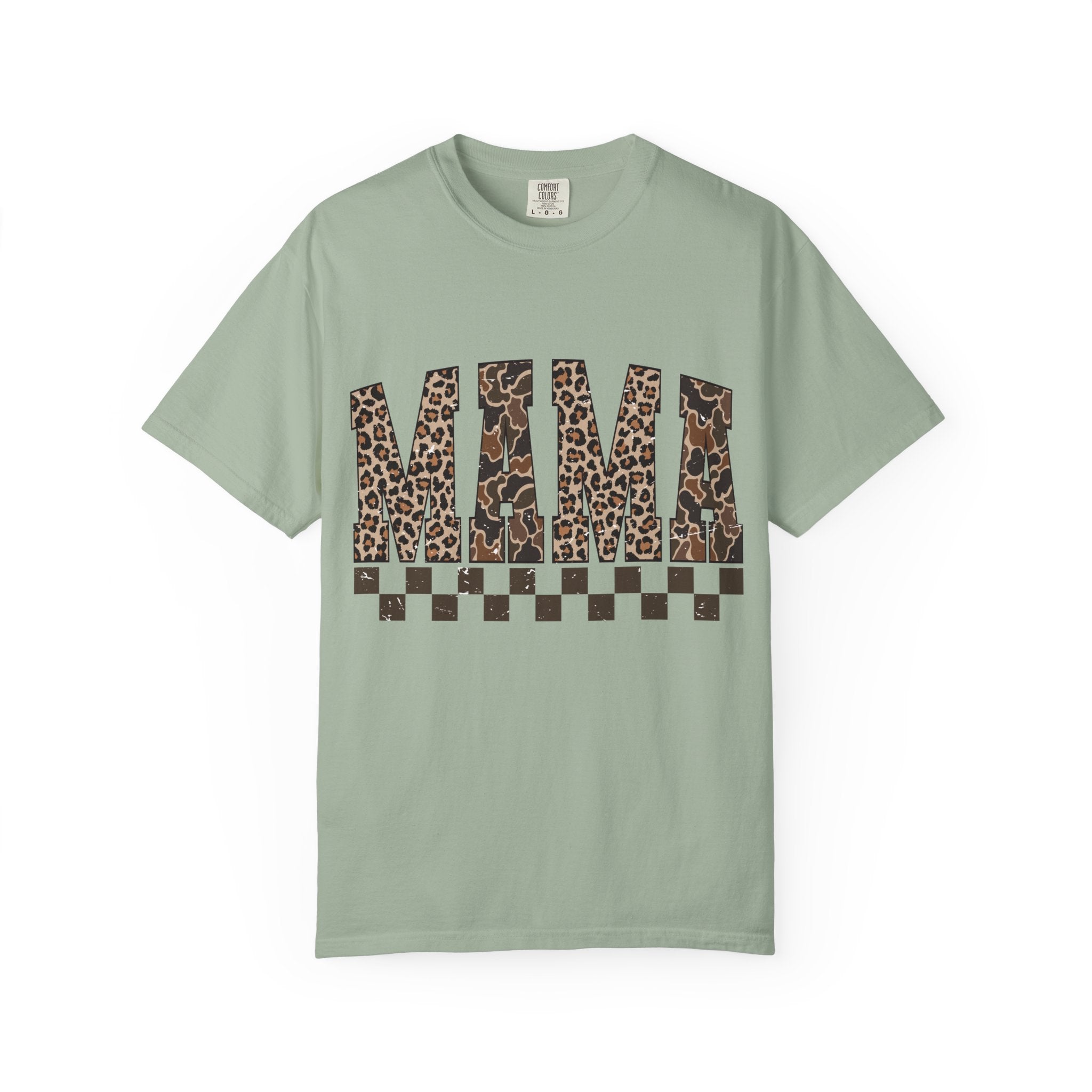 Mama  Leopard-Checkered Print T-Shirt