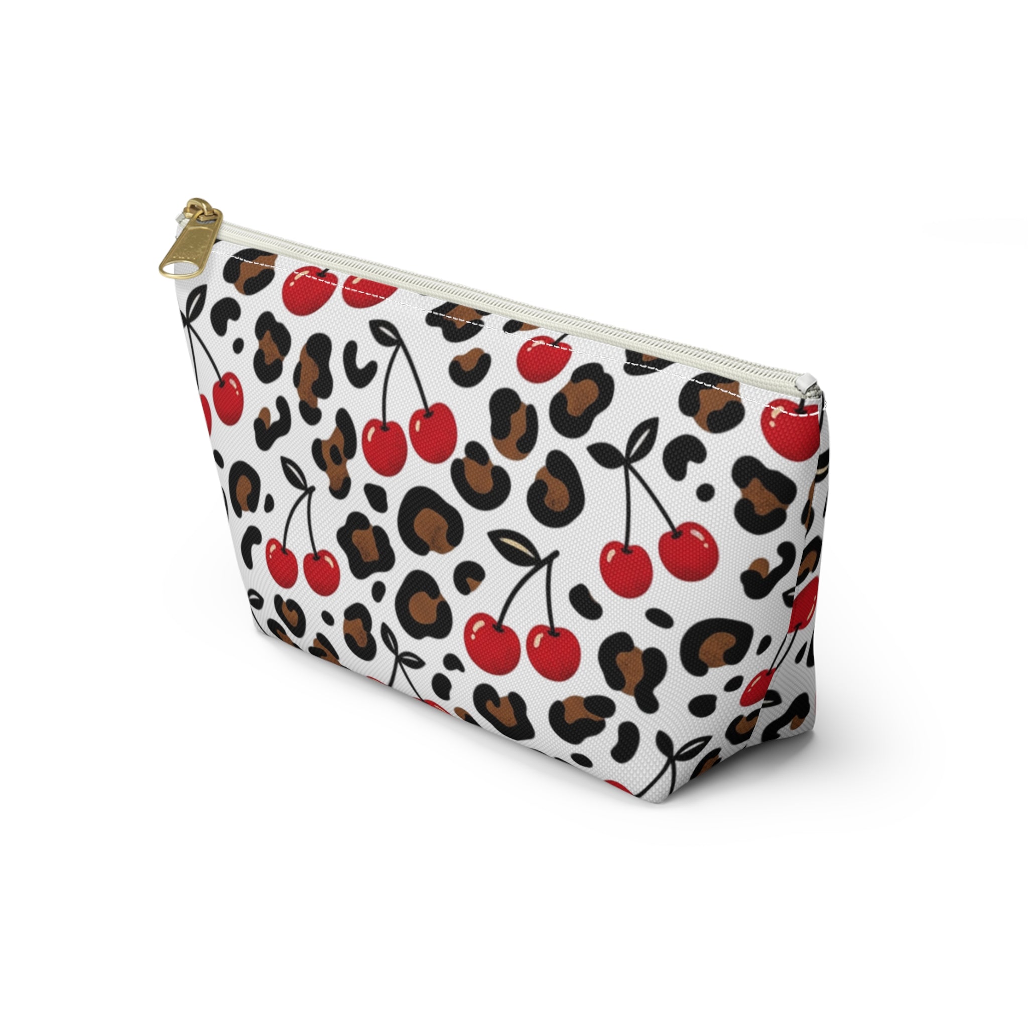 Cherry Leopard Makeup Bag