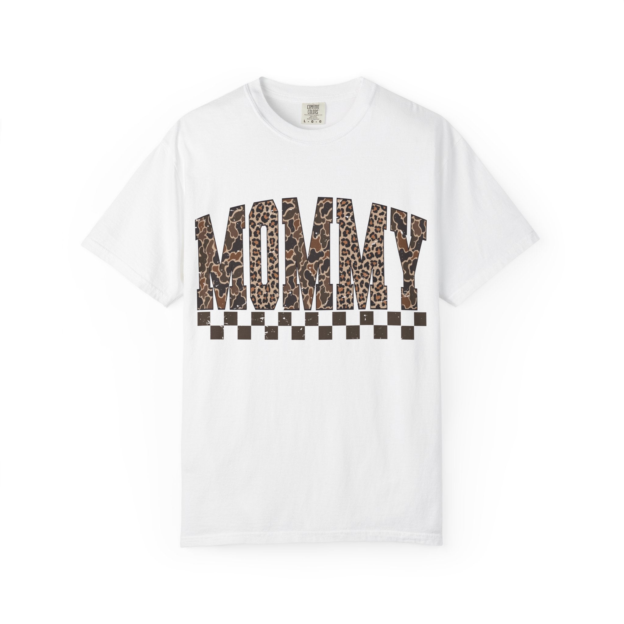 Mommy  Leopard-Checkered Print T-Shirt