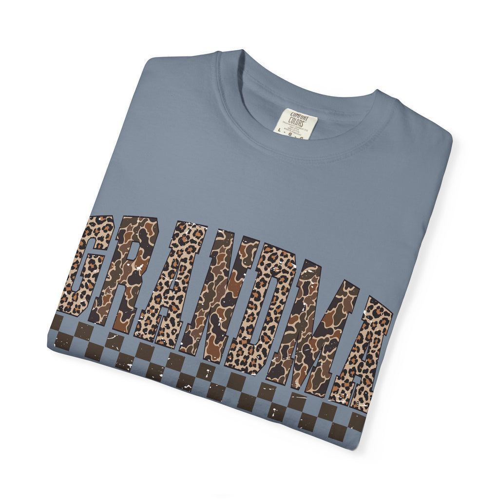 Grandma Leopard-Checkered Print T-Shirt