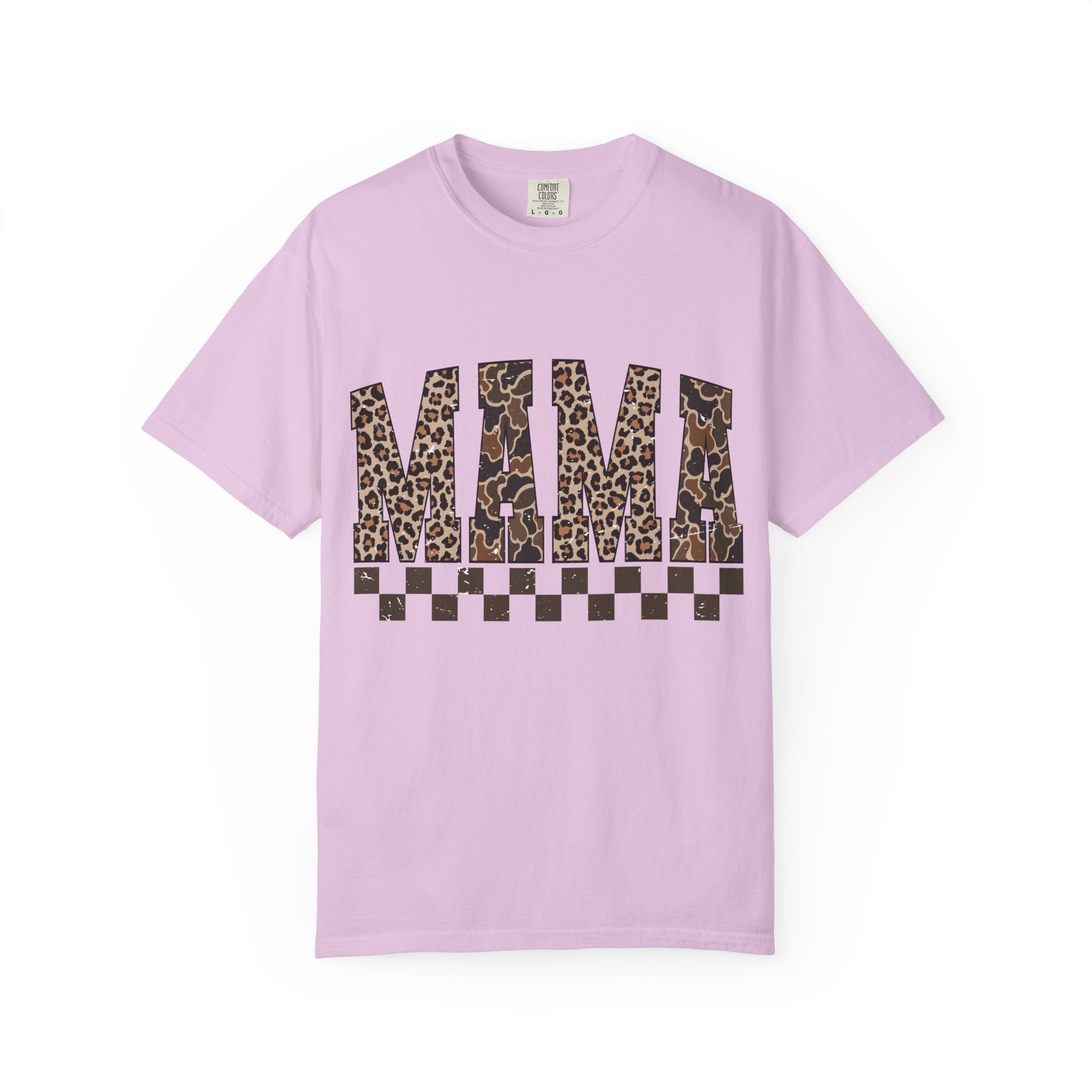 Mama  Leopard-Checkered Print T-Shirt
