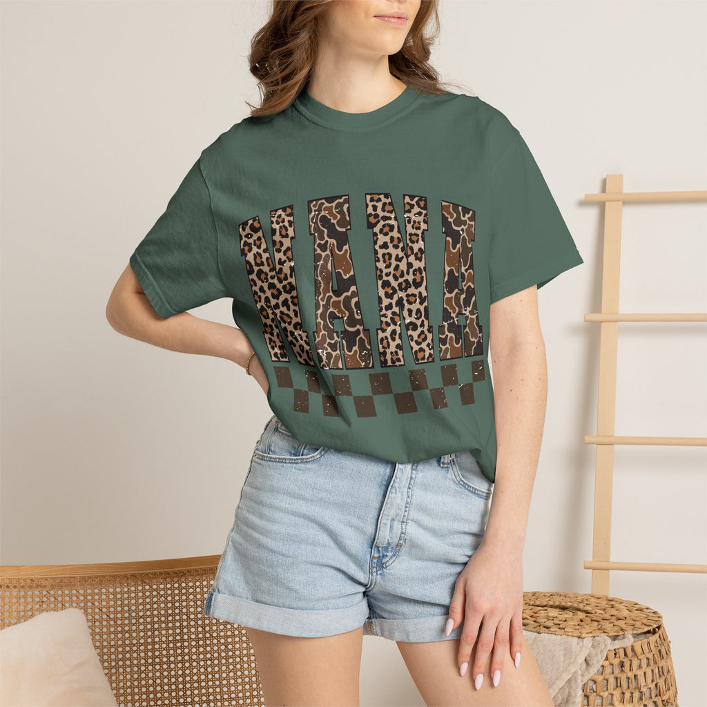 Nana Leopard-Checkered Print T-Shirt