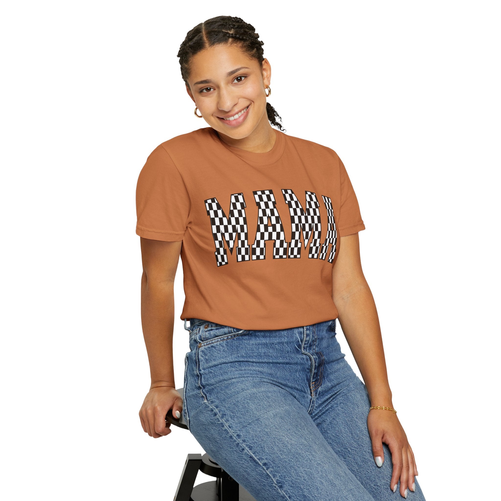 MAMA Checkered Comfort Colors T-Shirt