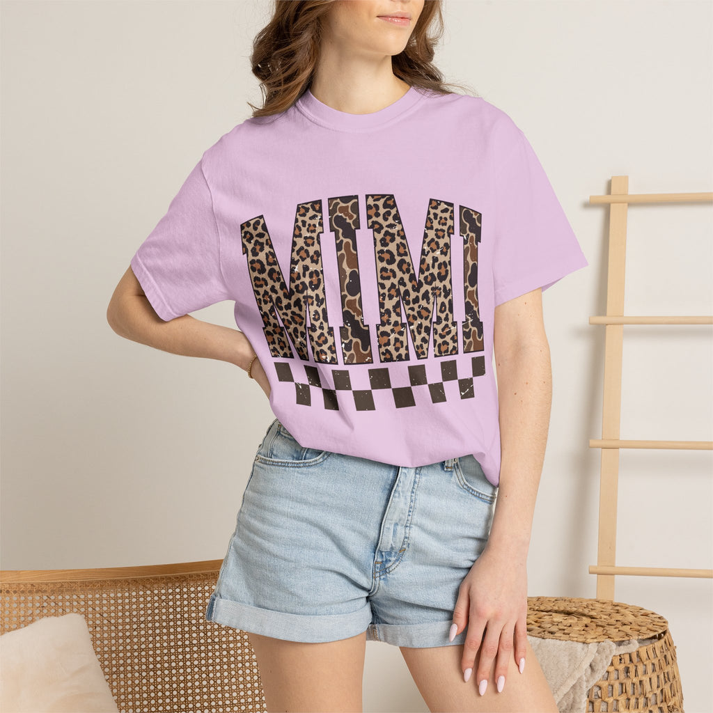 Mimi  Leopard-Checkered Print T-Shirt