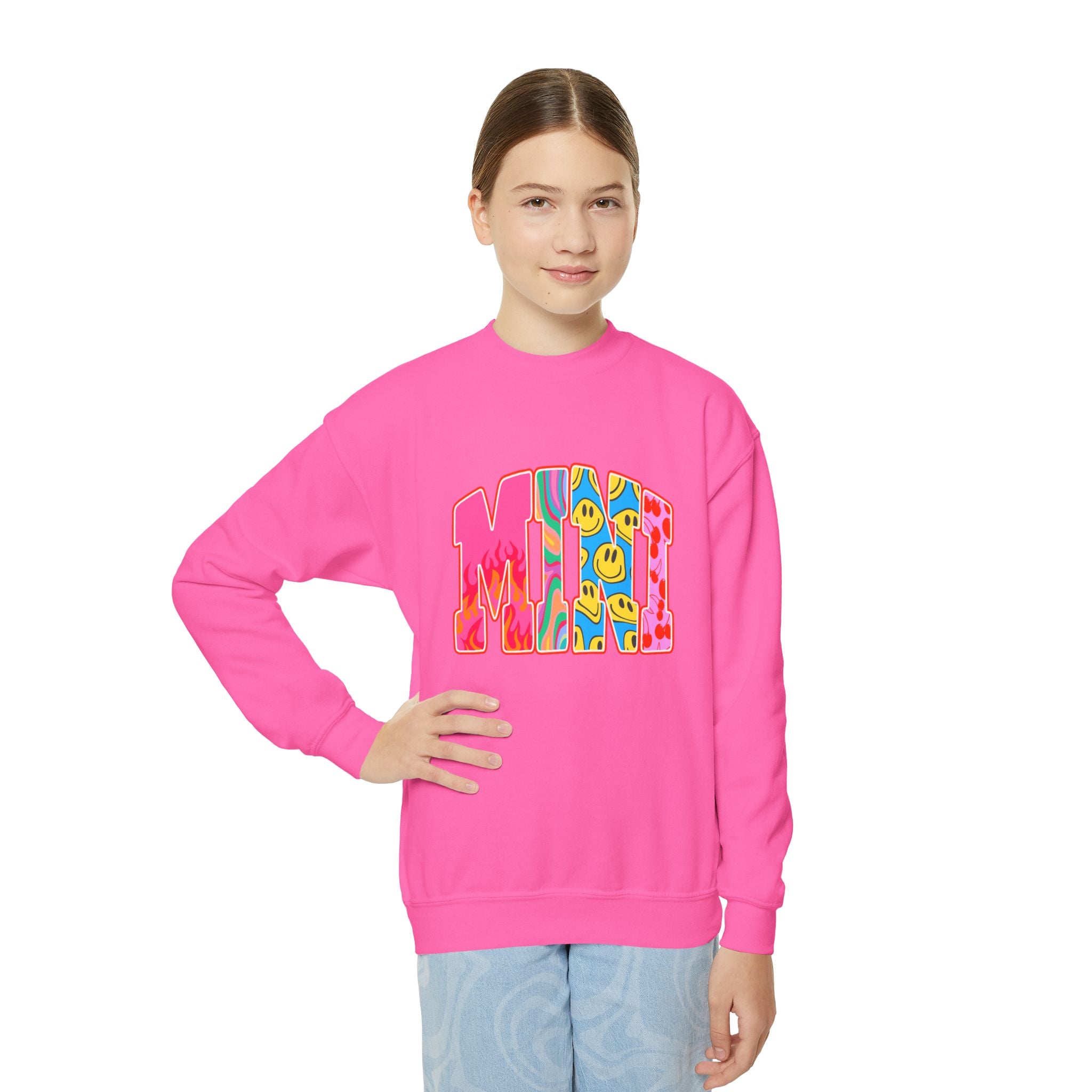 Youth Crewneck Sweatshirt — Retro 'MINI' Graphic