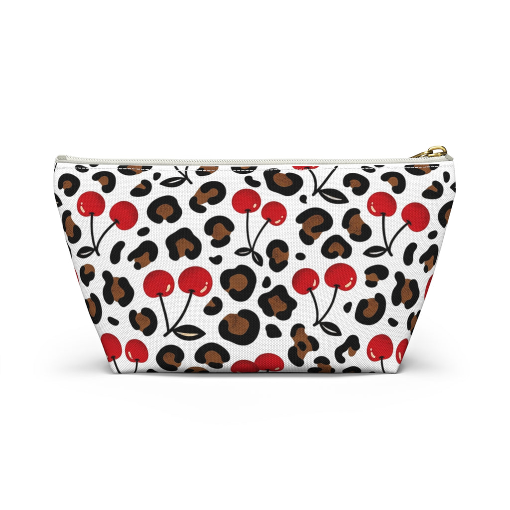 Cherry Leopard Makeup Bag