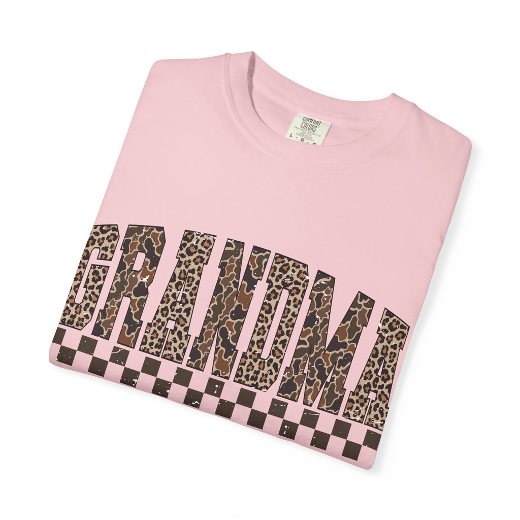 Grandma Leopard-Checkered Print T-Shirt