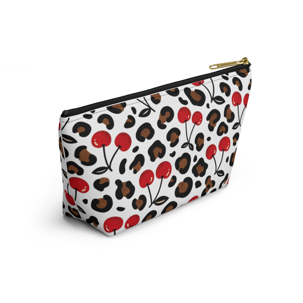 Cherry Leopard Makeup Bag