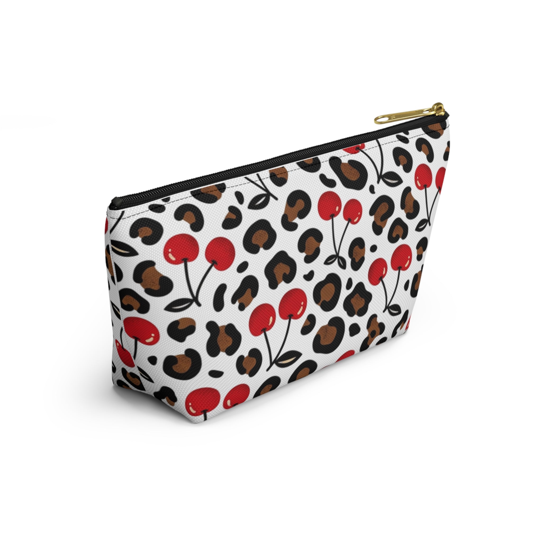 Cherry Leopard Makeup Bag