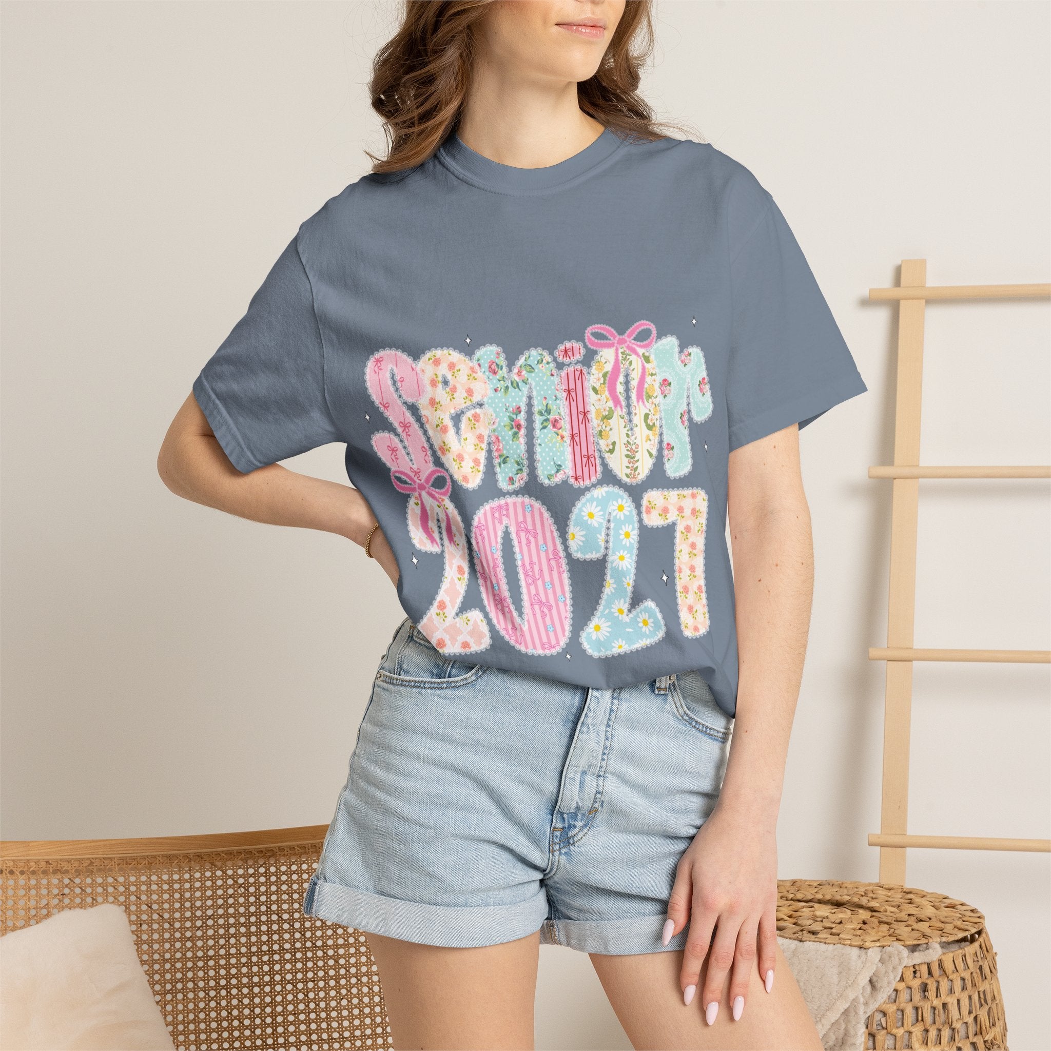 Pastel Floral 'Senior 2027' Graphic Tee