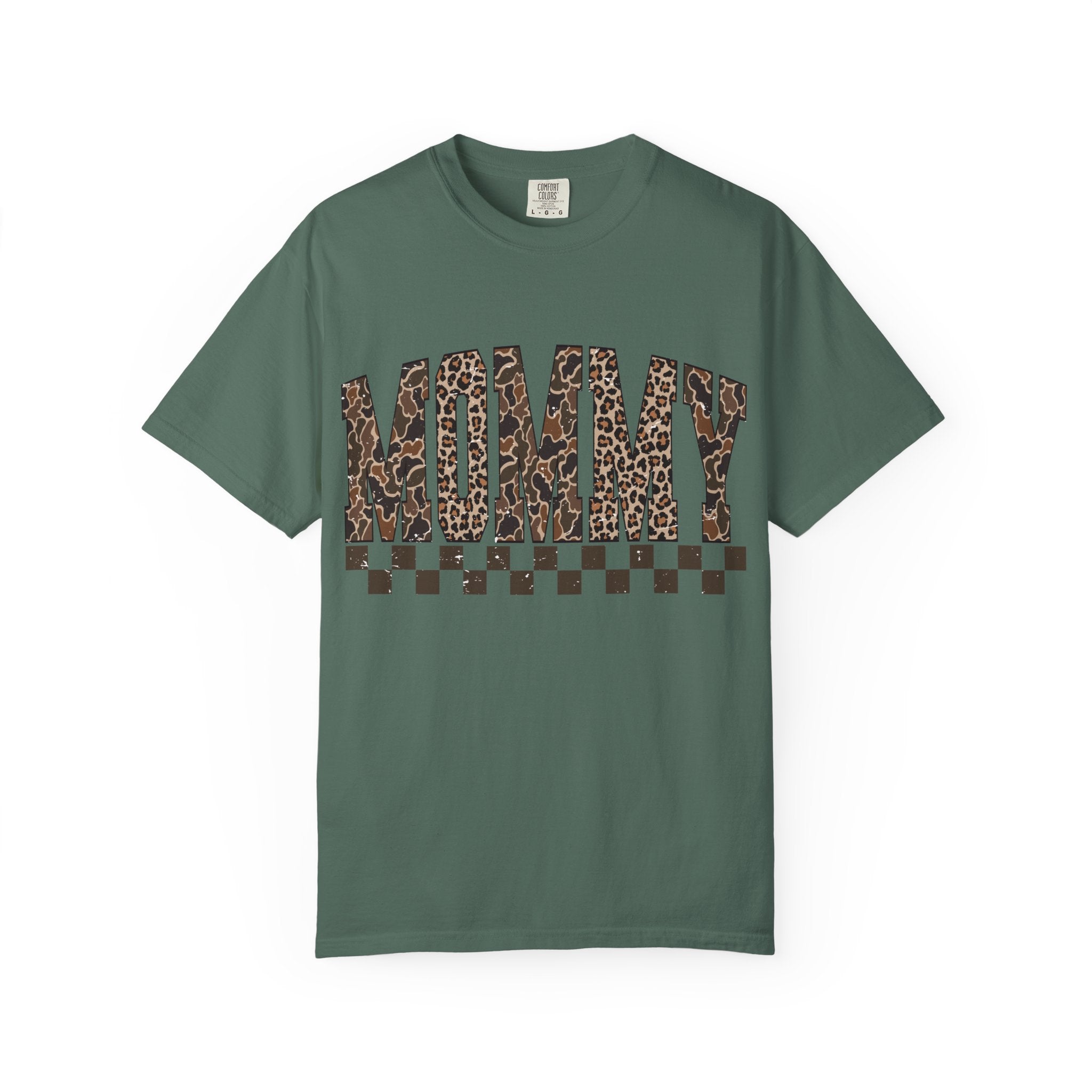 Mommy  Leopard-Checkered Print T-Shirt