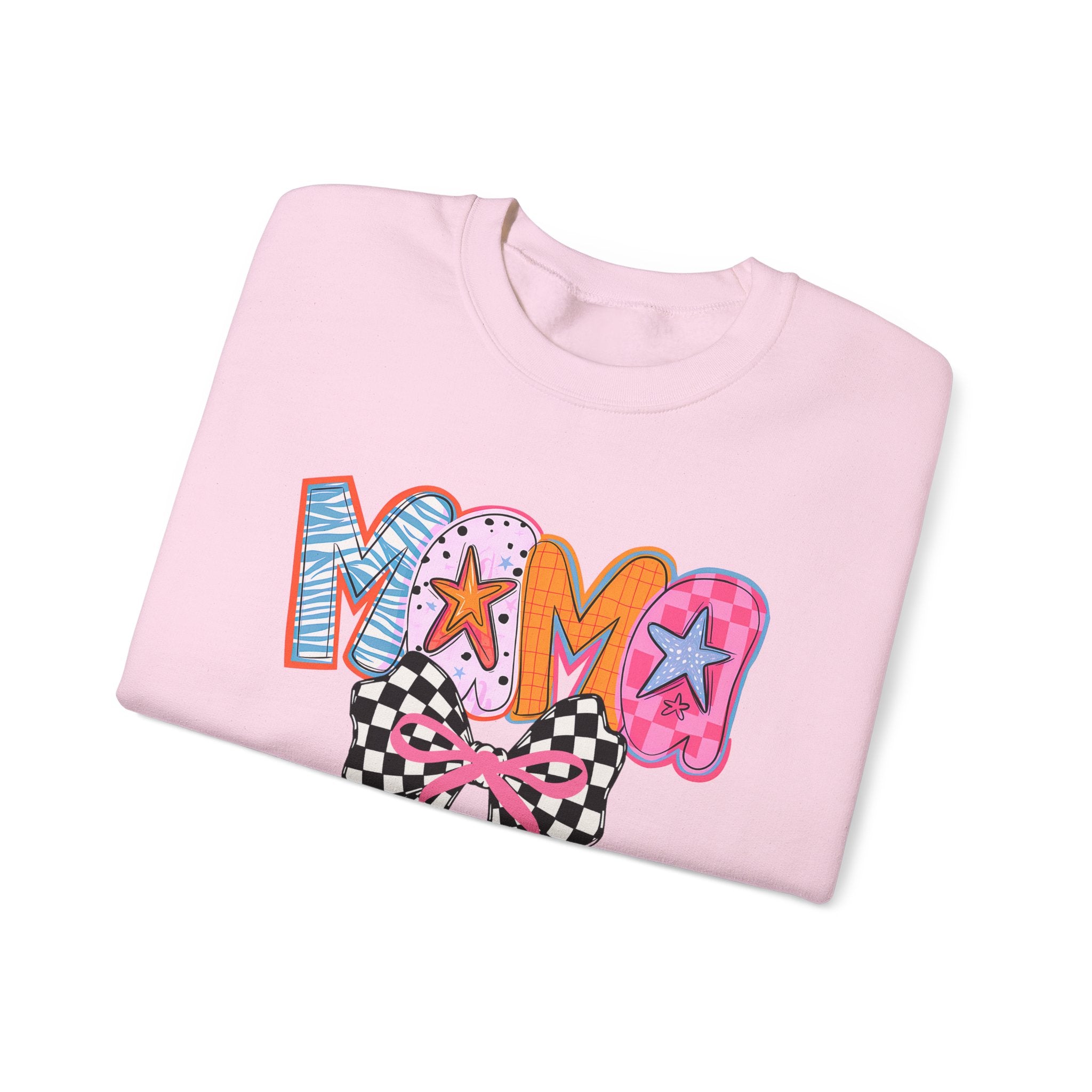 Mama Crewneck Sweatshirt with Checkerboard Bow