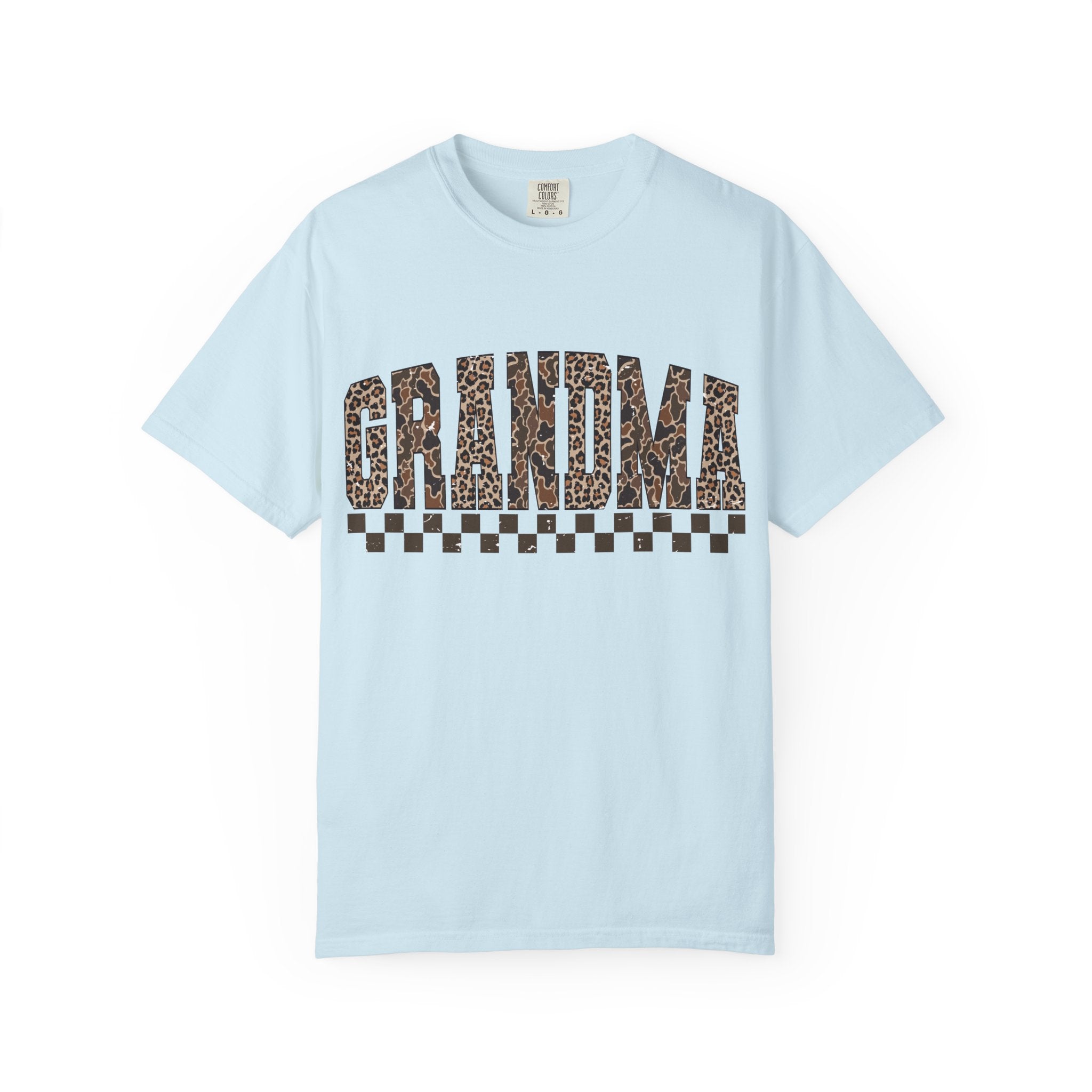 Grandma Leopard-Checkered Print T-Shirt