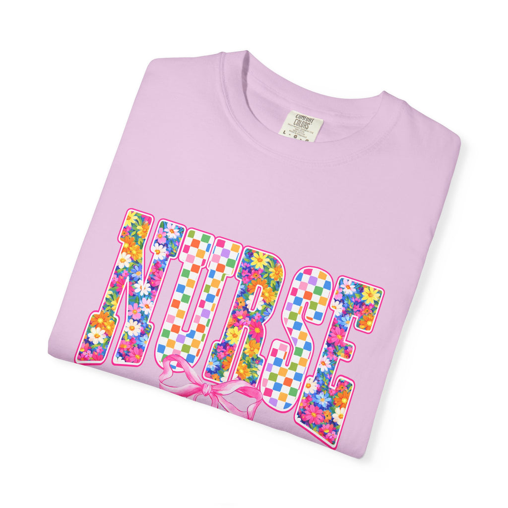 "NURSE" Floral Graphic T-Shirt