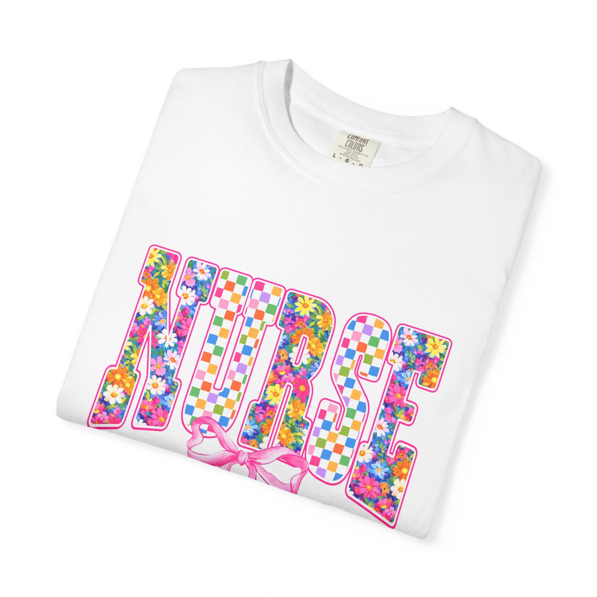 "NURSE" Floral Graphic T-Shirt