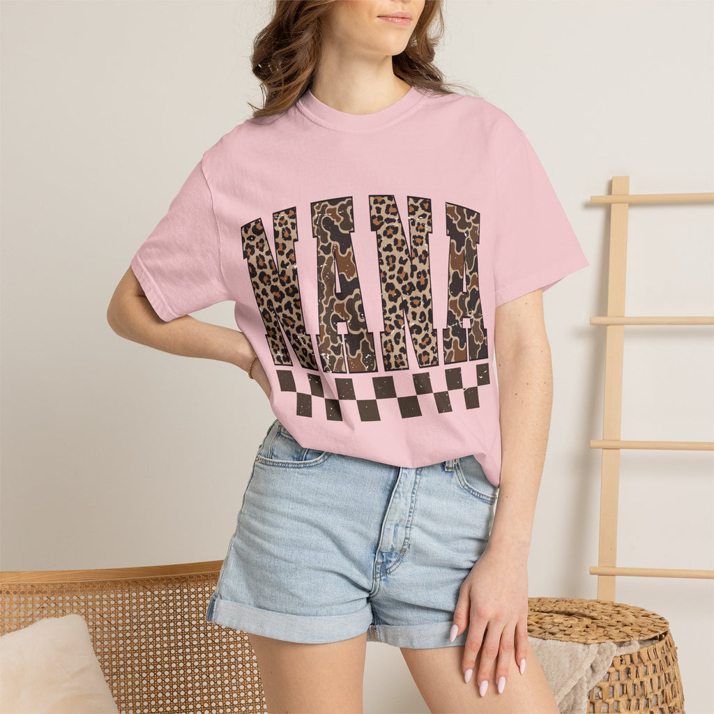 Nana Leopard-Checkered Print T-Shirt