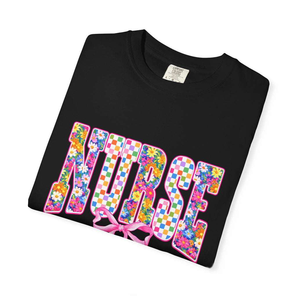 "NURSE" Floral Graphic T-Shirt