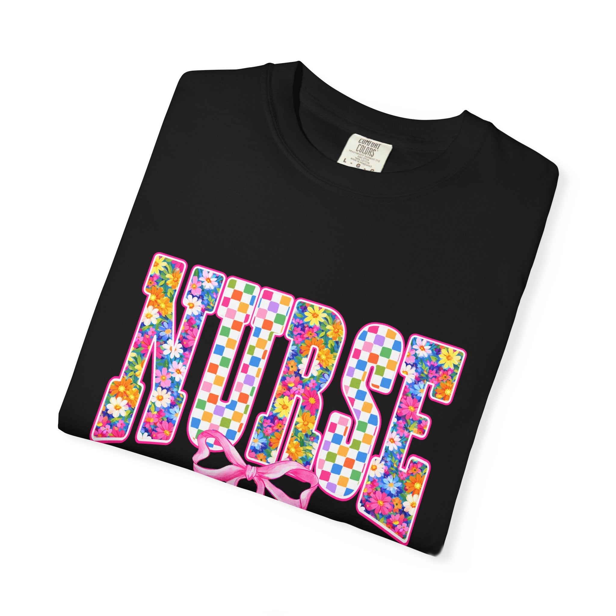 "NURSE" Floral Graphic T-Shirt