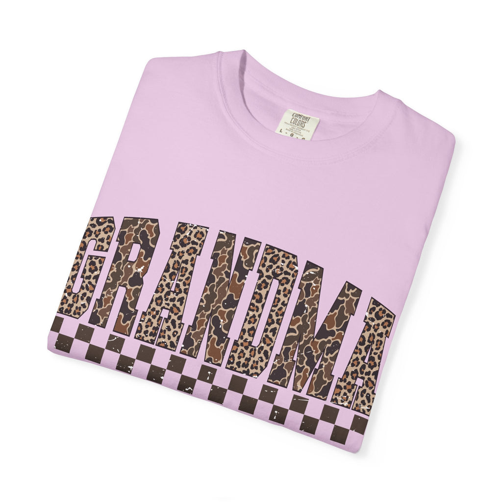 Grandma Leopard-Checkered Print T-Shirt