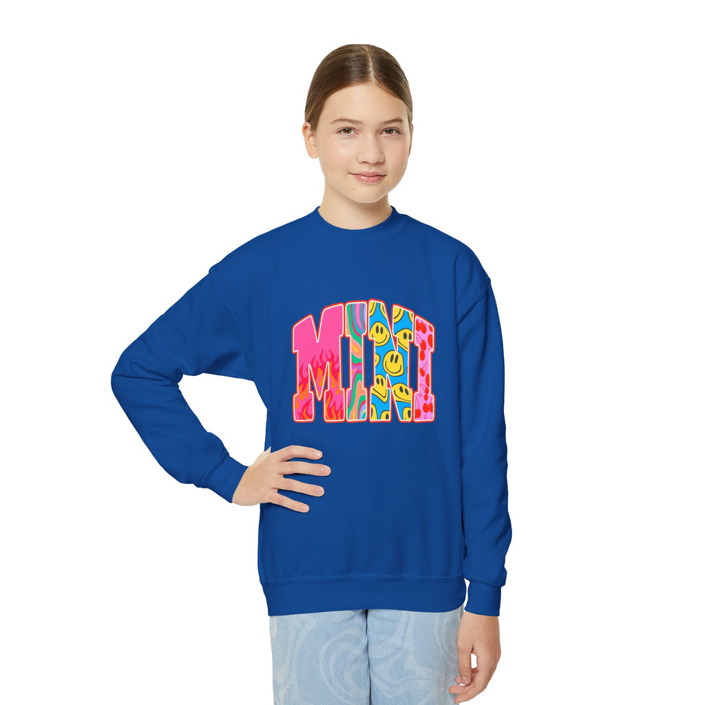 Youth Crewneck Sweatshirt — Retro 'MINI' Graphic