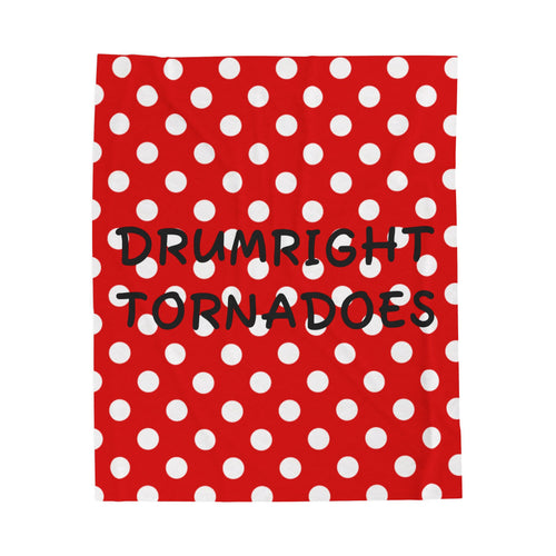 "Drumright Tornadoes"  Polka Dot Plush Throw Blanket