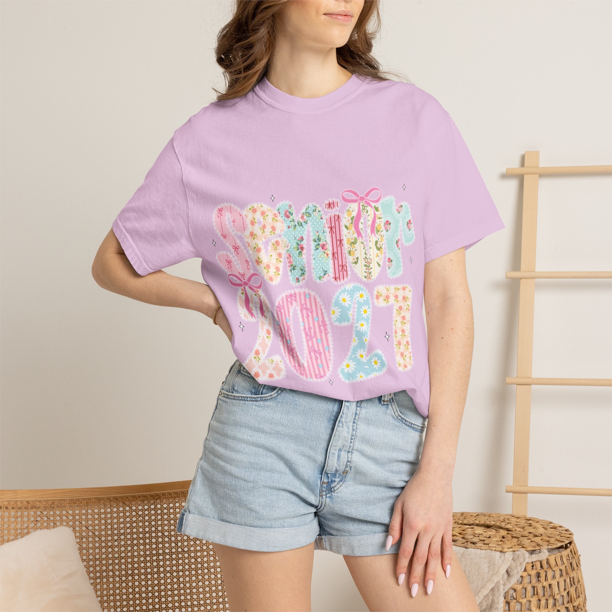 Pastel Floral 'Senior 2027' Graphic Tee