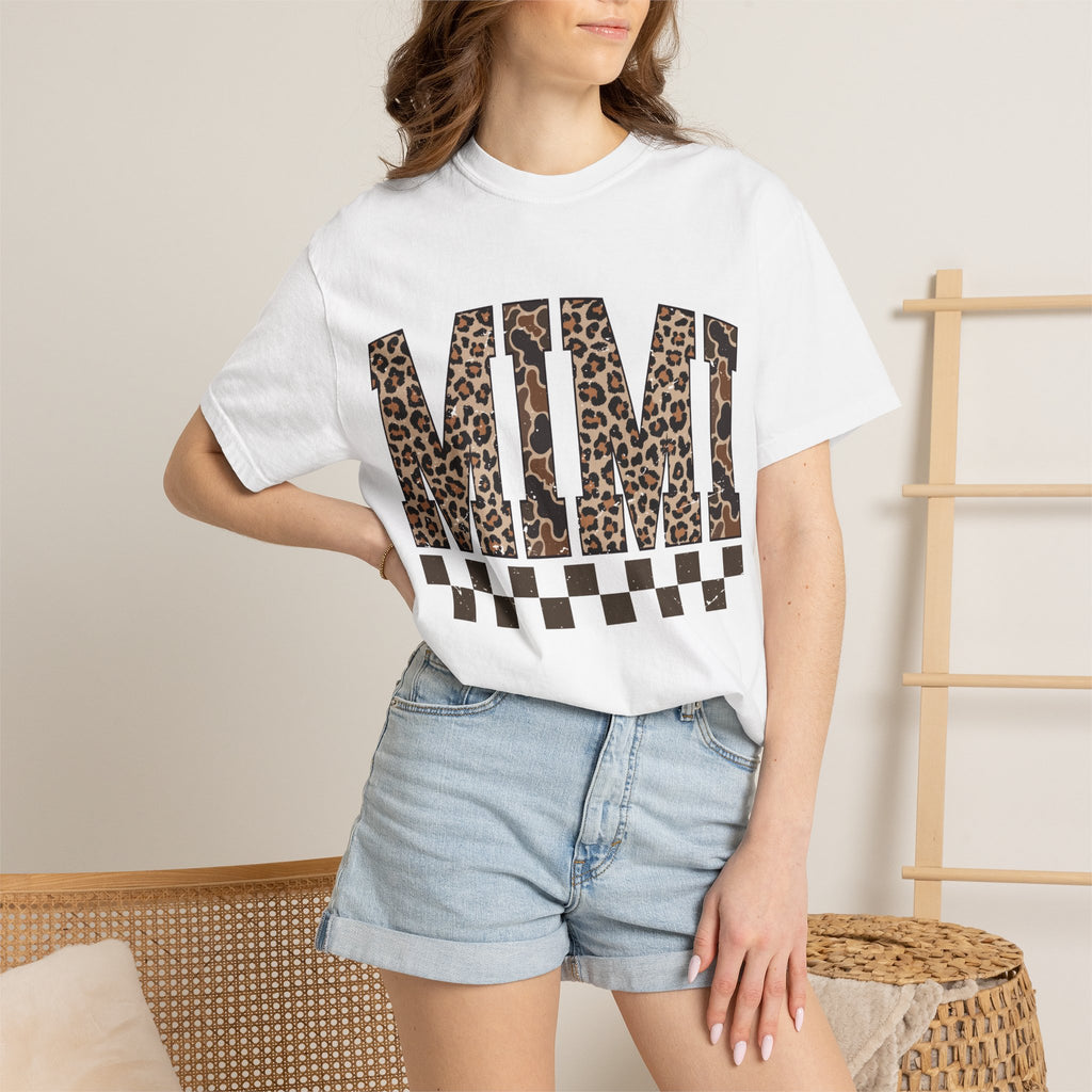 Mimi  Leopard-Checkered Print T-Shirt