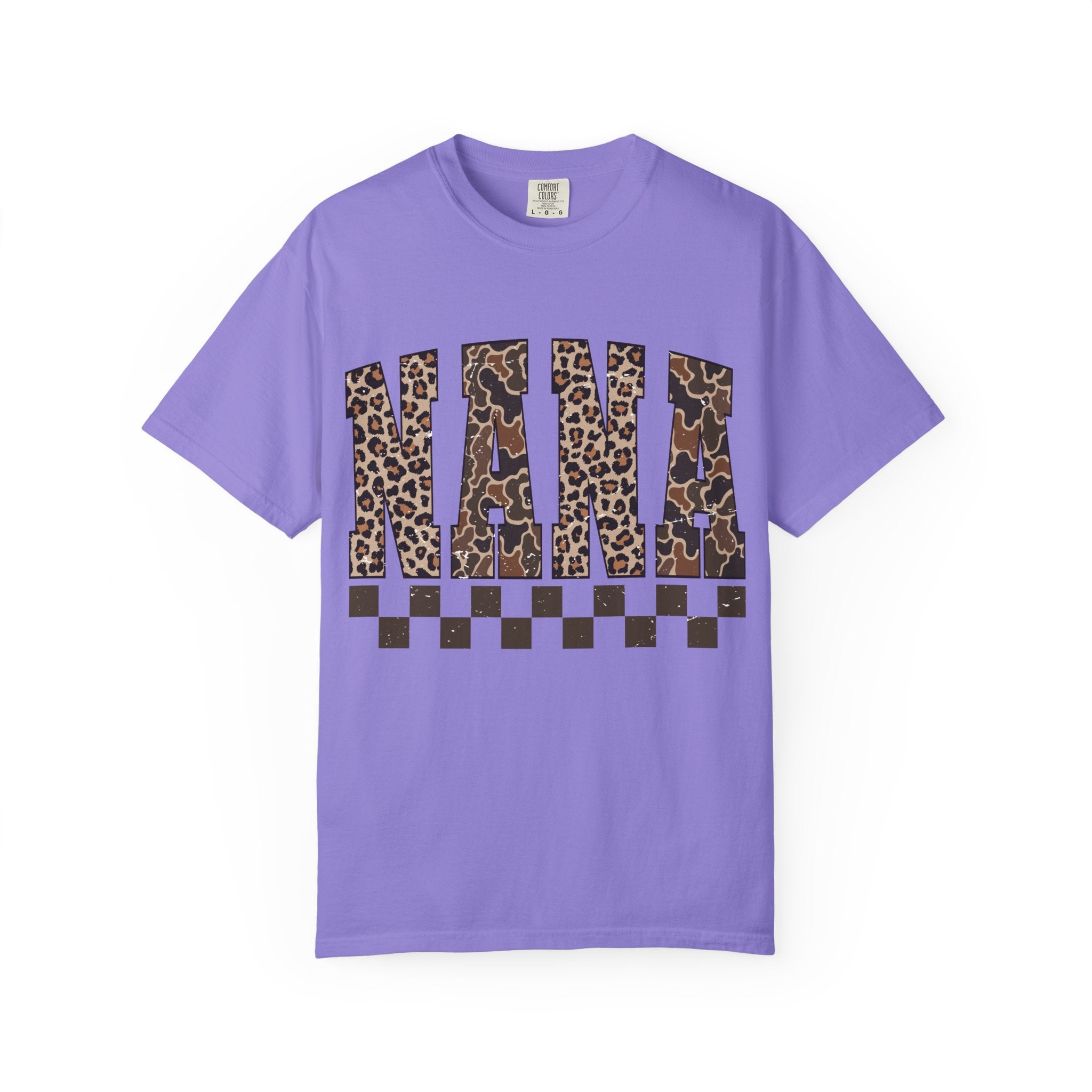 Nana Leopard-Checkered Print T-Shirt