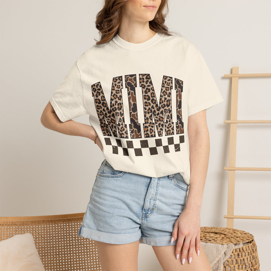 Mimi  Leopard-Checkered Print T-Shirt