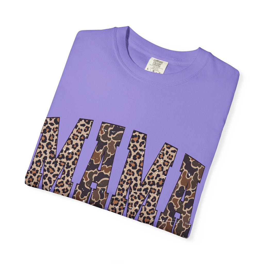Mama  Leopard-Checkered Print T-Shirt