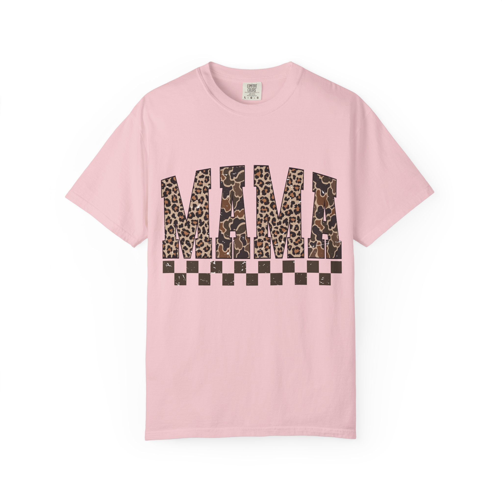 Mama  Leopard-Checkered Print T-Shirt
