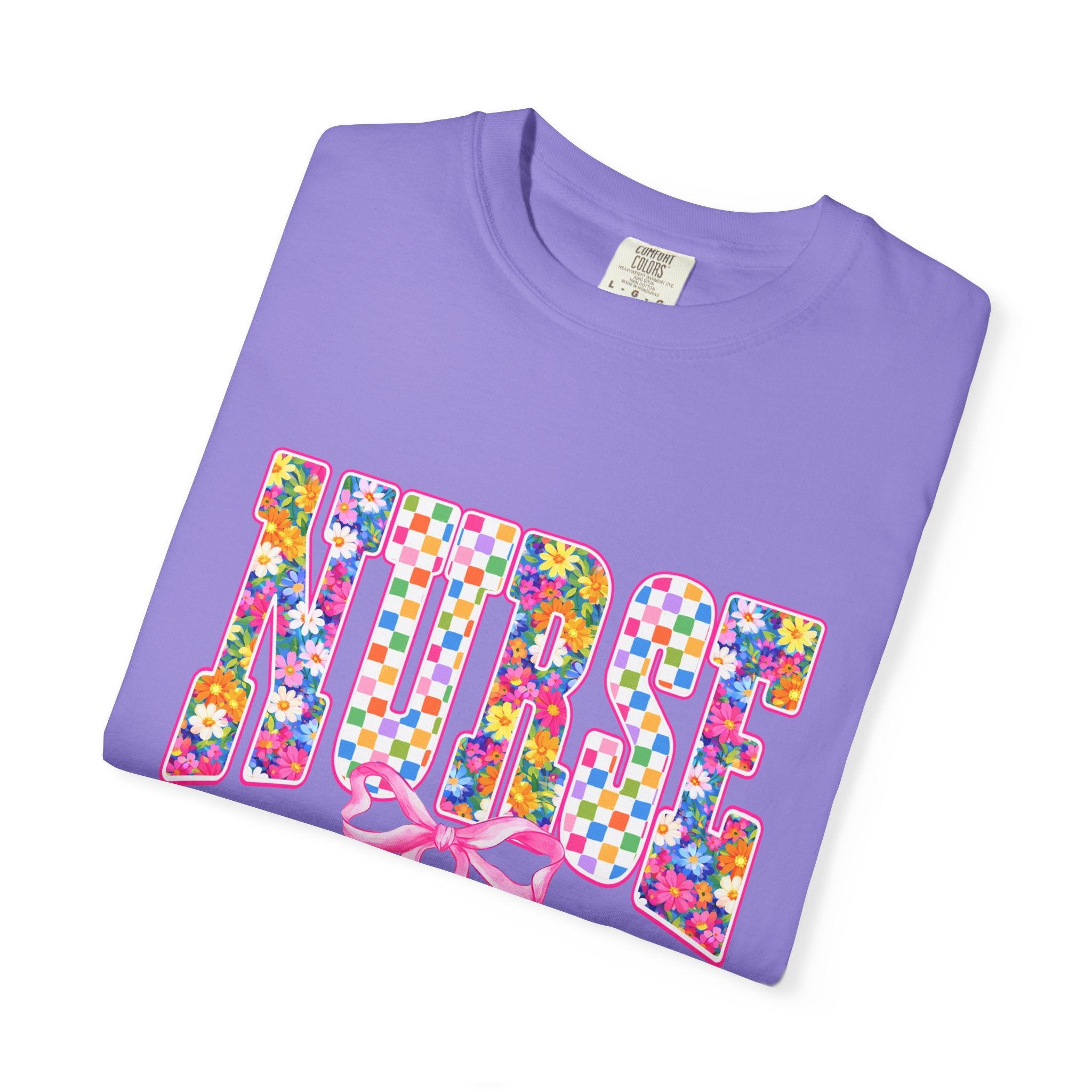 "NURSE" Floral Graphic T-Shirt