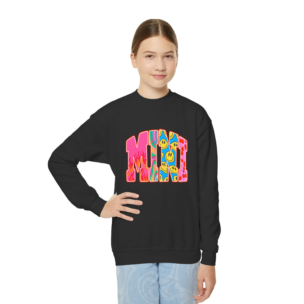 Youth Crewneck Sweatshirt — Retro 'MINI' Graphic