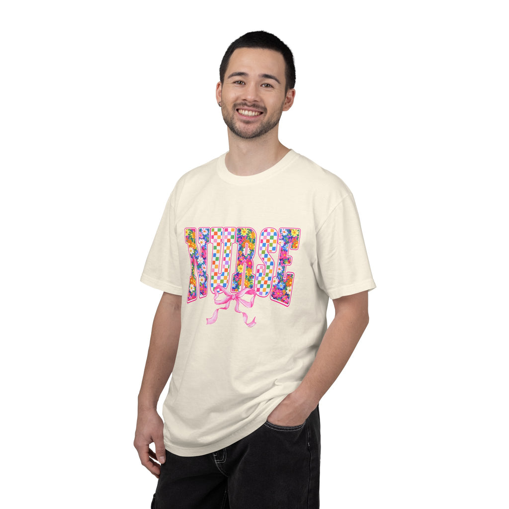 "NURSE" Floral Graphic T-Shirt