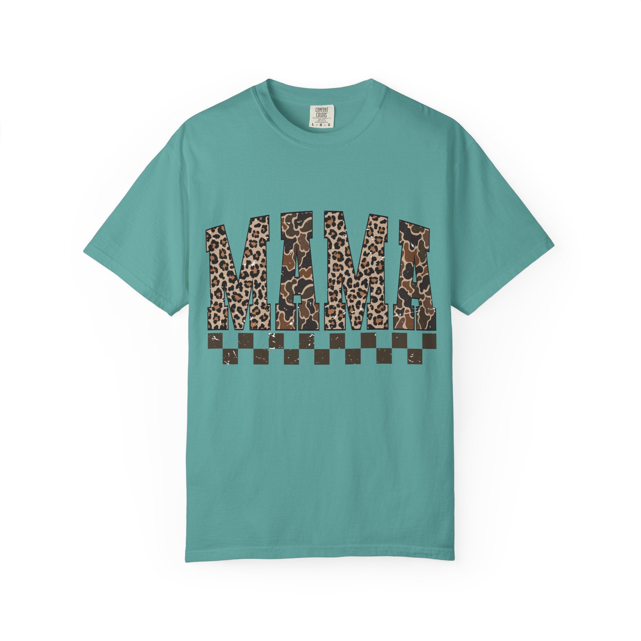 Mama  Leopard-Checkered Print T-Shirt