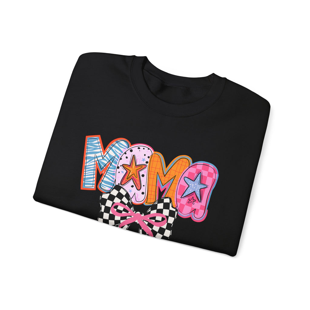 Mama Crewneck Sweatshirt with Checkerboard Bow