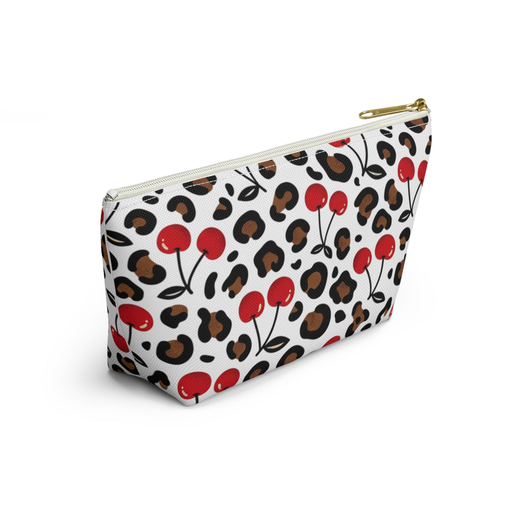 Cherry Leopard Makeup Bag