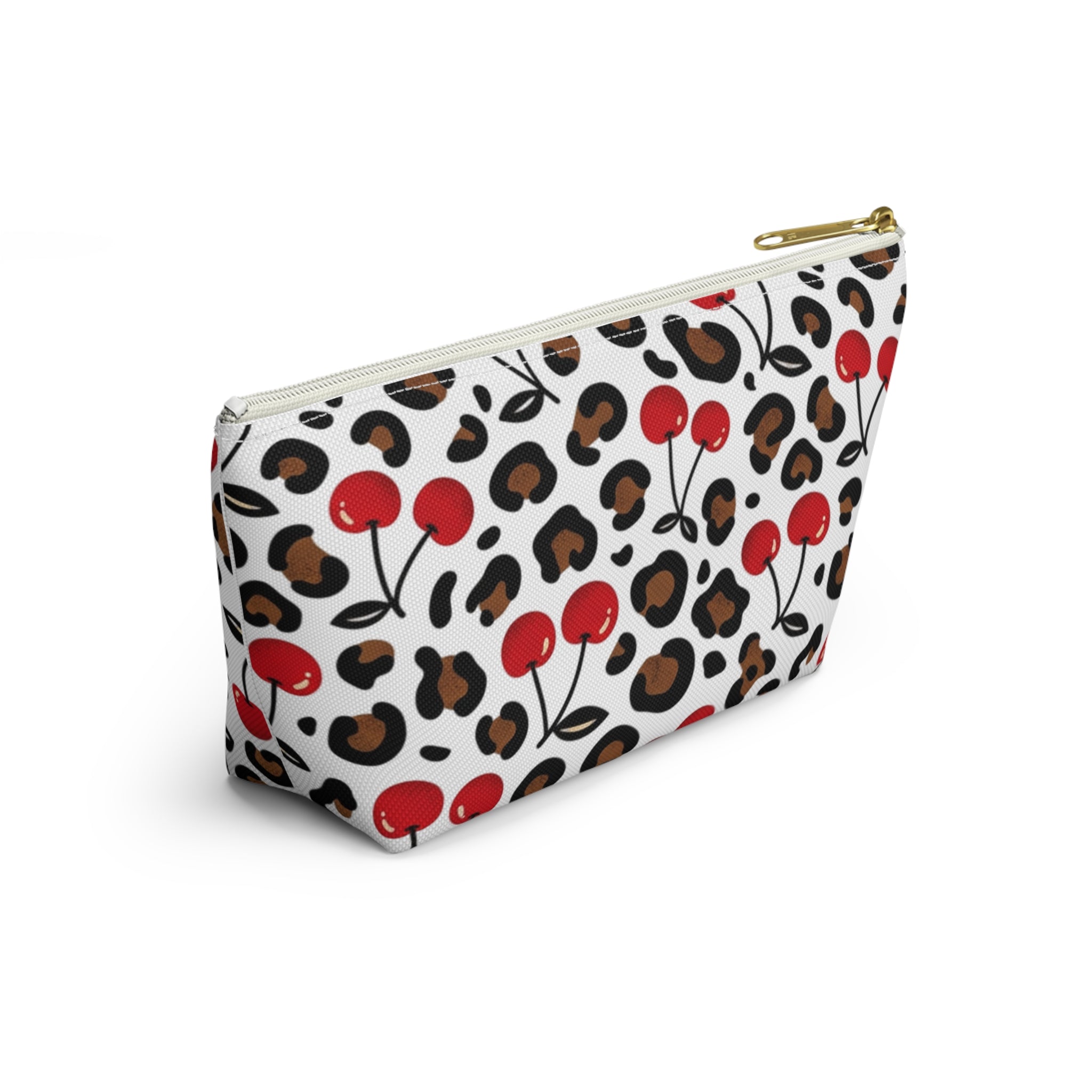 Cherry Leopard Makeup Bag