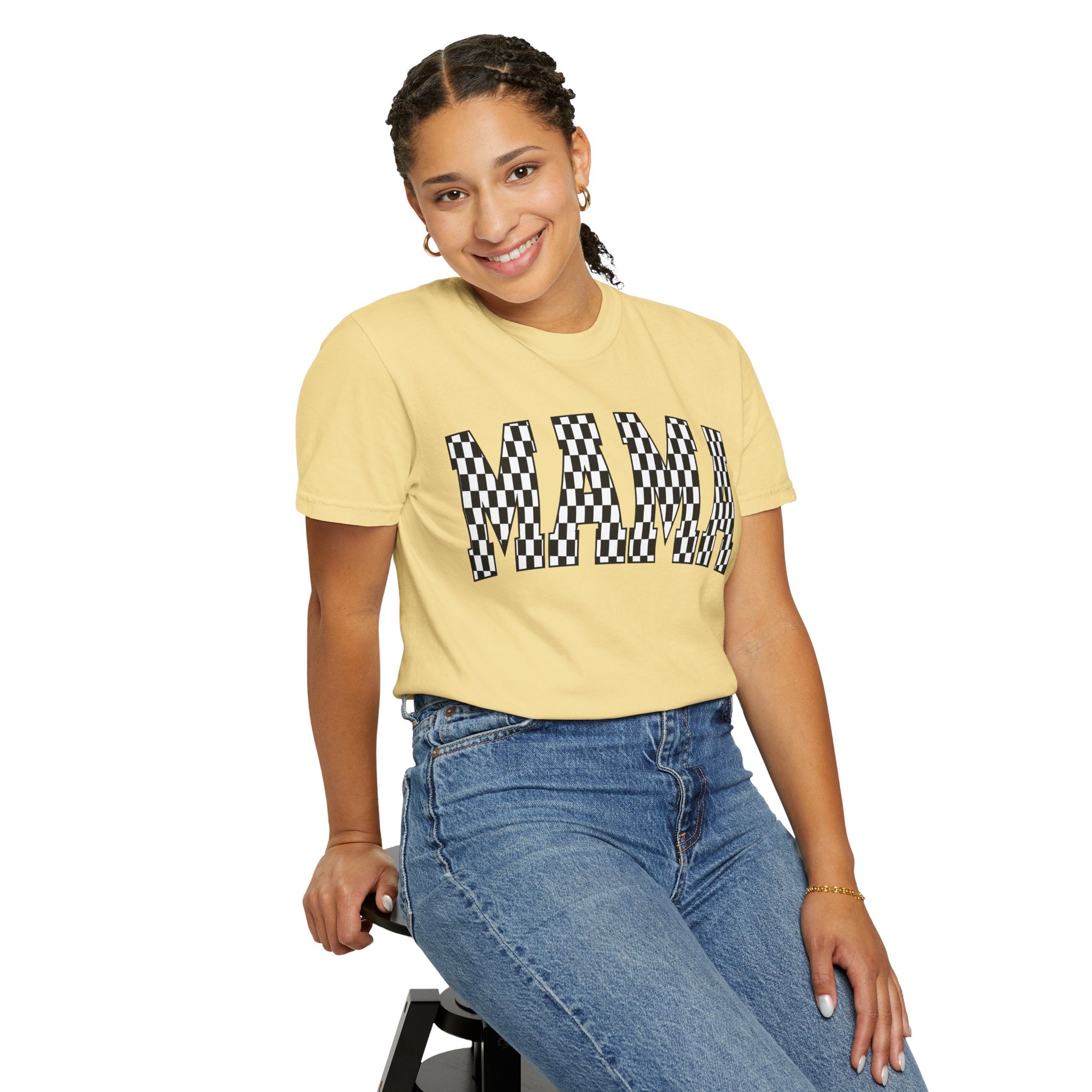 MAMA Checkered Comfort Colors T-Shirt