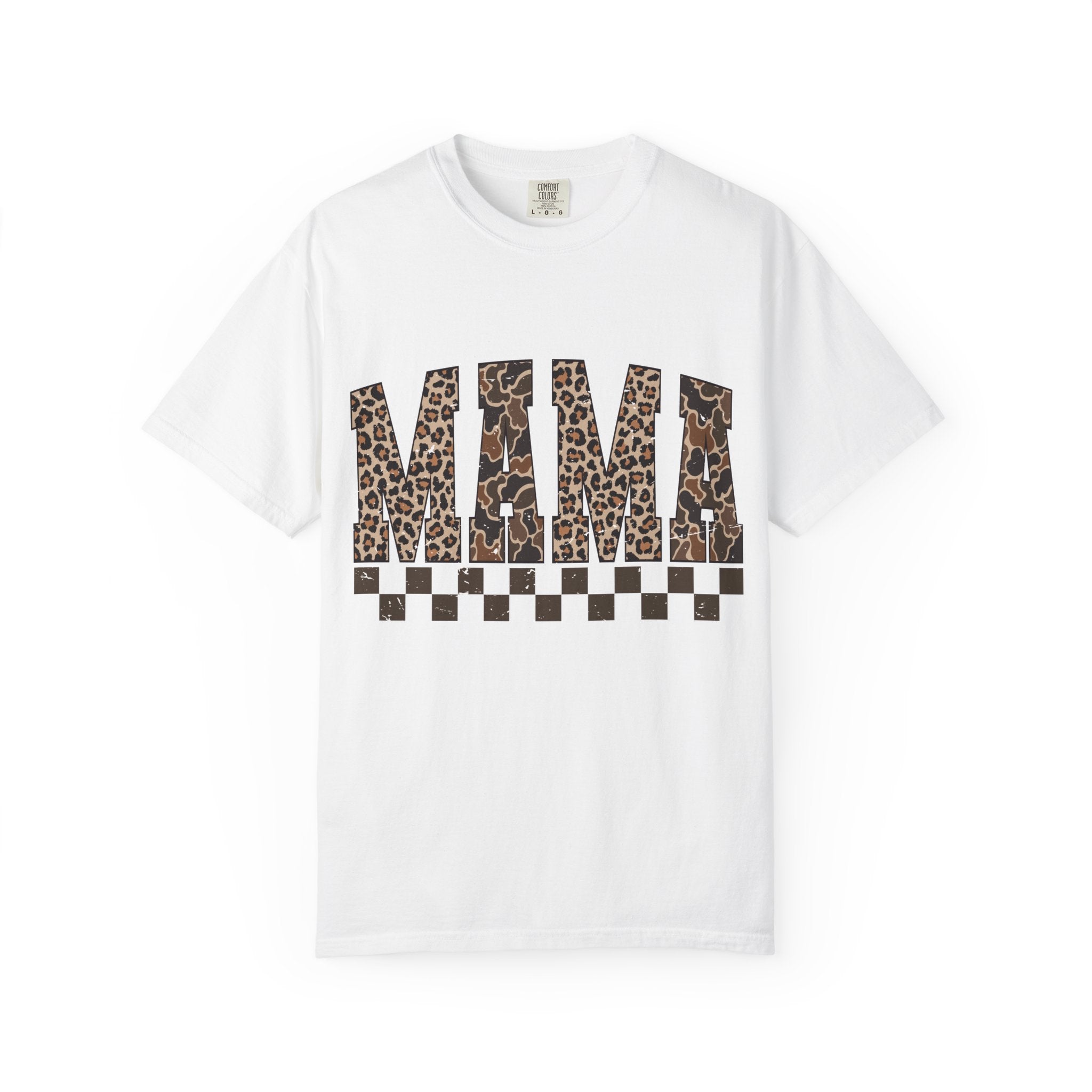 Mama  Leopard-Checkered Print T-Shirt